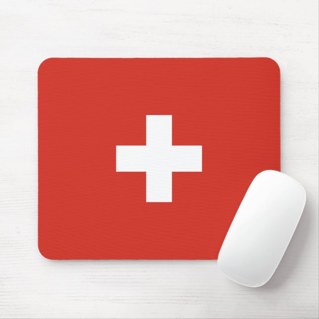 Switzerland flag mouse pad (With Mouse)