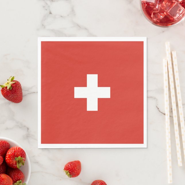 Switzerland flag napkin (Insitu)