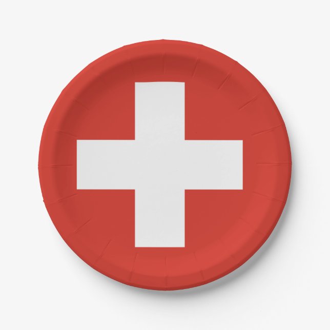 Switzerland flag Paper Plate (Front)