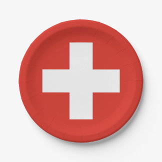 Switzerland Flag Paper Plate
