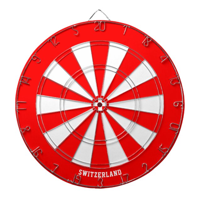 Switzerland Flag Patriot's Bullseye Dartboard (Front)