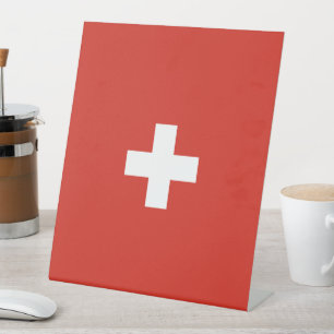 Switzerland flag pedestal sign