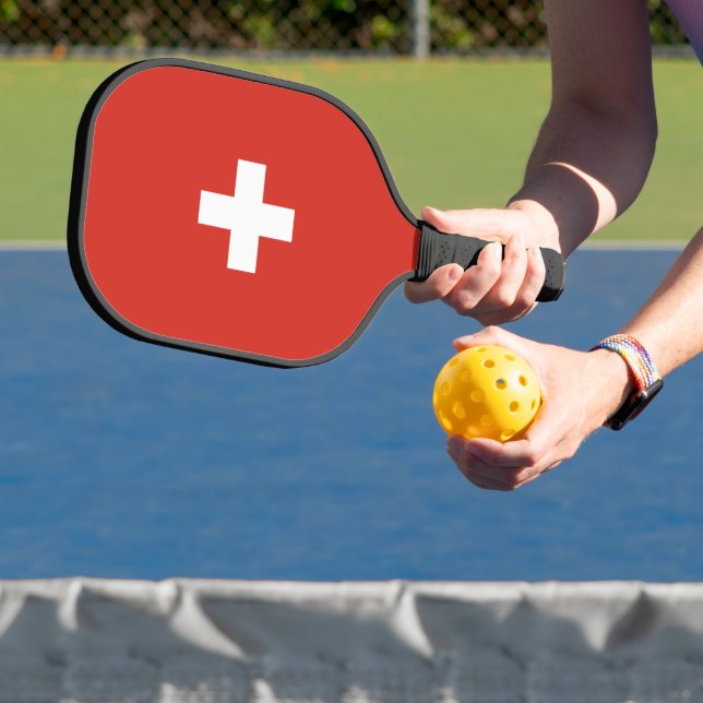 Switzerland flag pickleball paddle (Insitu)