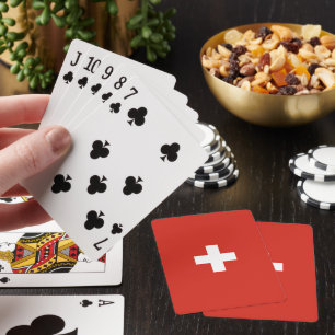 Switzerland flag playing cards