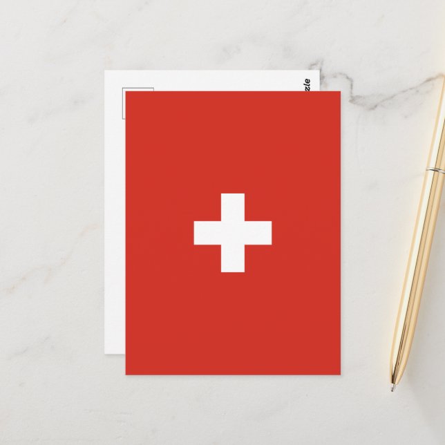 Switzerland flag postcard (Front/Back In Situ)