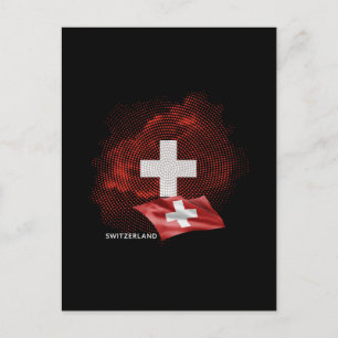 Switzerland flag postcard