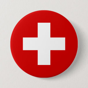Switzerland flag quality 7.5 cm round badge