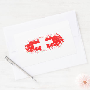 Switzerland flag rectangular sticker