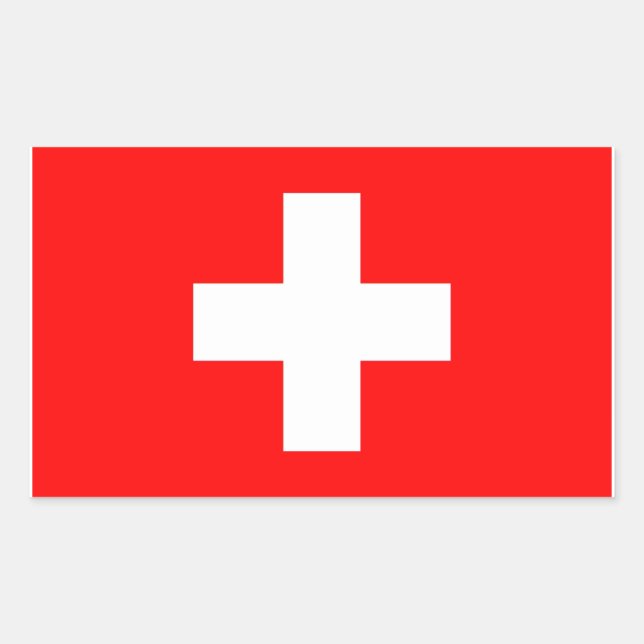 Switzerland Flag Rectangular Sticker (Front)