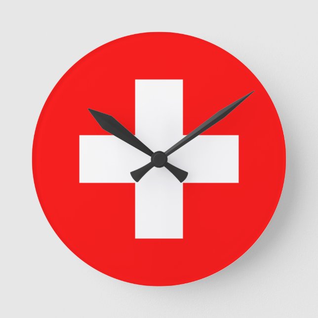 switzerland flag round clock (Front)