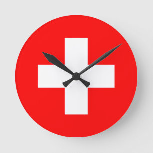 switzerland flag round clock