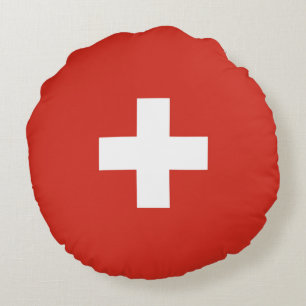 Switzerland flag round cushion