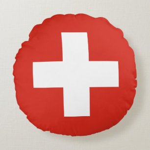 Switzerland Flag Round Cushion