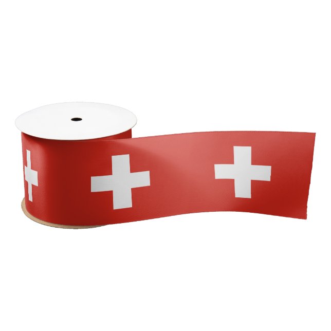 Switzerland Flag Satin Ribbon (Spool)