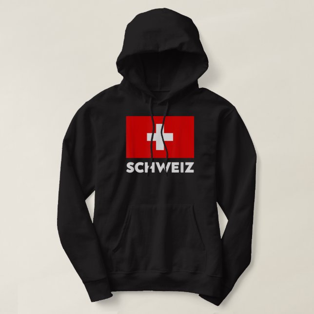 Switzerland Flag Schweiz Suisse Swiss White Red  Hoodie (Design Front)