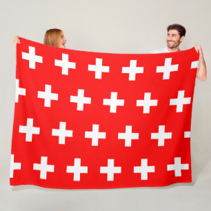 Switzerland Flag Schweiz Swiss Europe Patriotic Fleece Blanket