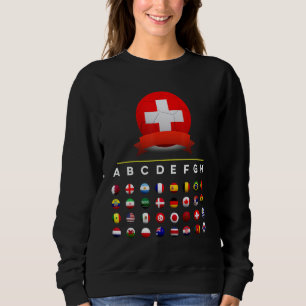 Switzerland Flag Soccer Football  Flag 32 Soccer Sweatshirt