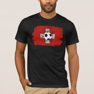 Switzerland Flag Soccer Football Swiss Football Fa T-Shirt