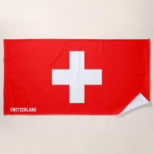 Switzerland Flag Splendid Patriotic Beach Towel