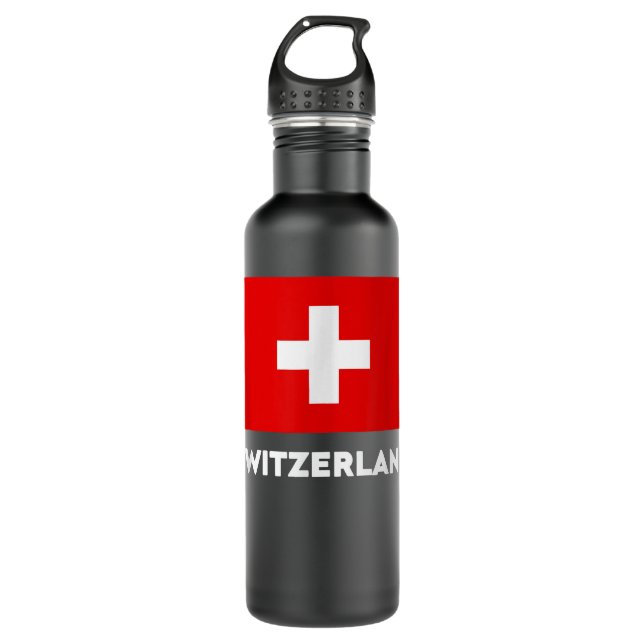 Switzerland Flag Suisse Swiss Schweiz White Red   710 Ml Water Bottle (Front)