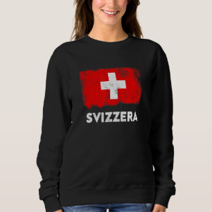 Switzerland Flag Svizzera Schweiz Suisse Swiss Whi Sweatshirt