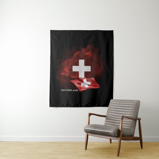 Switzerland flag tapestry (In Situ)