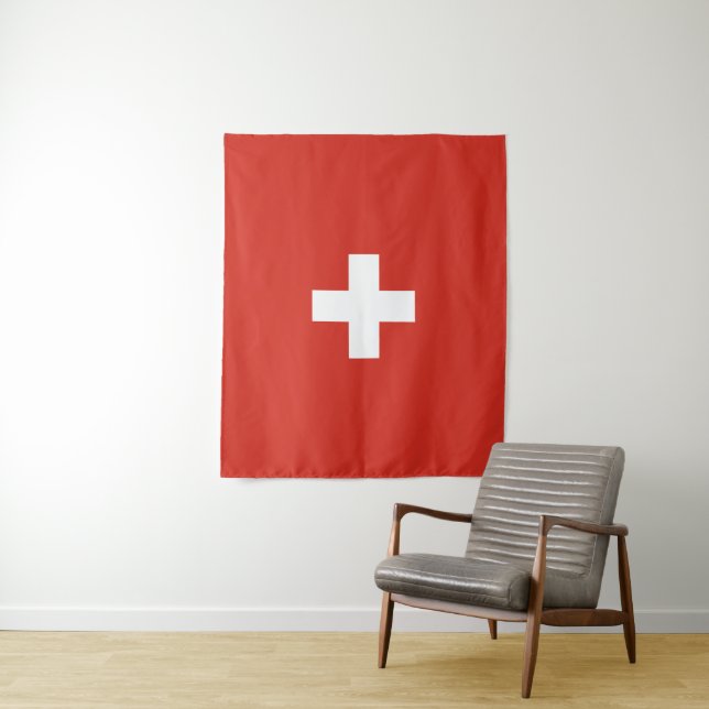 Switzerland flag tapestry (In Situ)