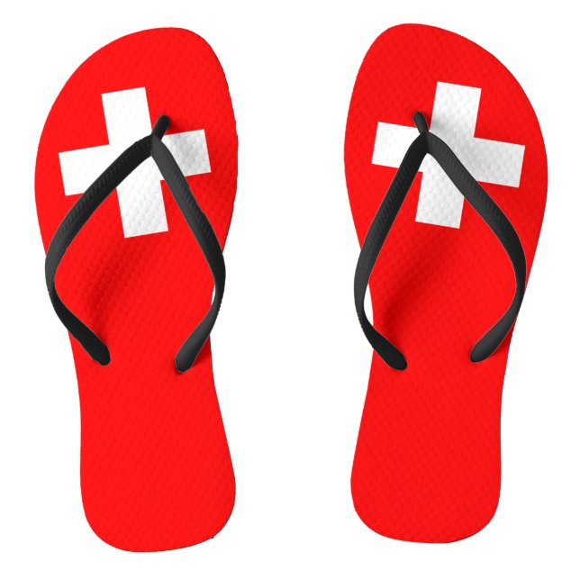Switzerland Flag Thongs (Footbed)