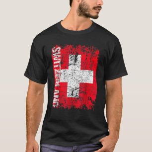 SWITZERLAND Flag Vintage Distressed SWISS T-Shirt