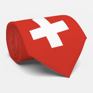 Switzerland flag - white cross tie