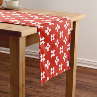 Switzerland Flag with Heart pattern Short Table Runner