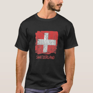 Switzerland Flag Women Men Swiss Vintage Roots T-Shirt