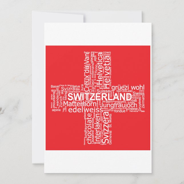 Switzerland Flag Word Cloud (Front)