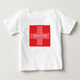 Switzerland Flag Word Cloud Baby T-Shirt