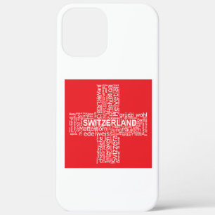 Switzerland Flag Word Cloud iPhone 12 Pro Max Case