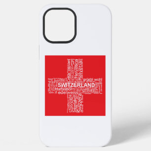 Switzerland Flag Word Cloud iPhone 12 Pro Max Case
