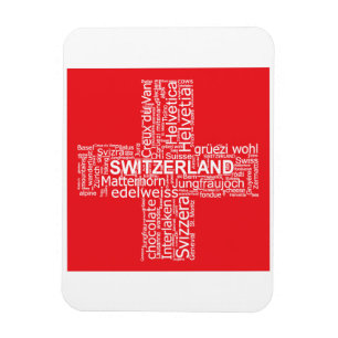 Switzerland Flag Word Cloud Magnet