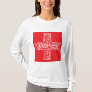 Switzerland Flag Word Cloud T-Shirt