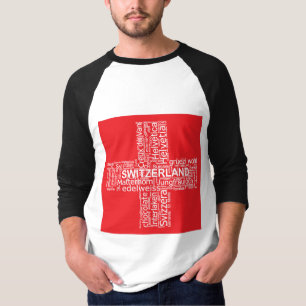 Switzerland Flag Word Cloud T-Shirt
