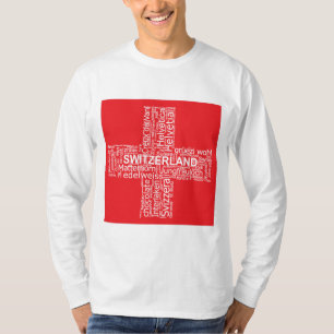 Switzerland Flag Word Cloud T-Shirt