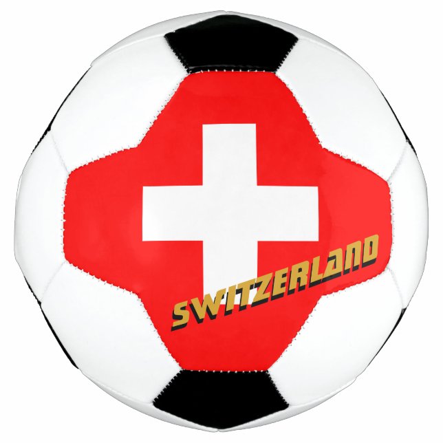 Switzerland Football & Swiss Flag / Sports Soccer Ball (Front)