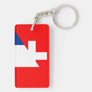 switzerland france flag country half symbol swiss key ring