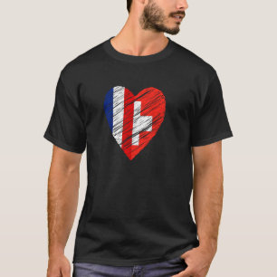 Switzerland France Heart French Flag Swiss Flag Lo T-Shirt