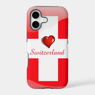 Switzerland glossy flag