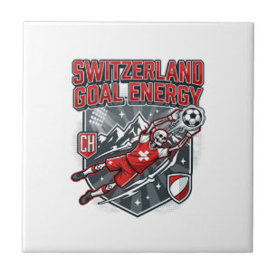 Switzerland Goal Energy Skeleton Striker Nations B Ceramic Tile