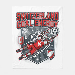 Switzerland Goal Energy Skeleton Striker Nations B Fleece Blanket