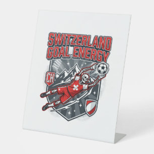 Switzerland Goal Energy Skeleton Striker Nations B Pedestal Sign