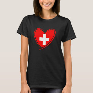 Switzerland Heart Swiss Flag Patriotic Men Women K T-Shirt