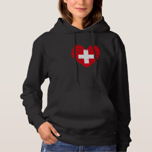 Switzerland Heart Swiss Flag Swiss Pride Hoodie