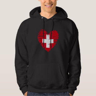 Switzerland Heart Swiss Flag Swiss Pride Hoodie